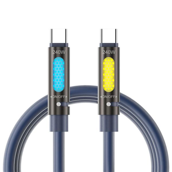 BWOO USB-C to USB-C Aromatherapy Charging Cable with RGB Light 240W 1.2M