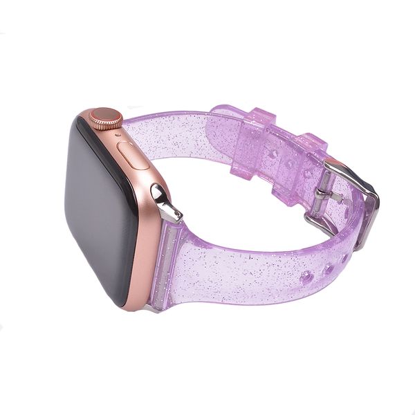 Transparent Glitter Silicone Strap Band Compatible with Apple Watch 38mm / 40mm / 41mm