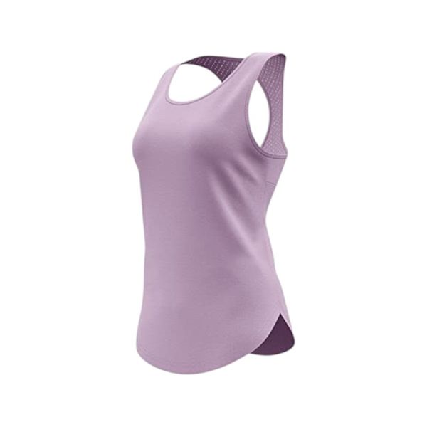 Women's Breathable Mesh-Back Yoga Vest - Purple