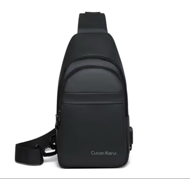 C801 USB Sling Bag - Water-Resistant Oxford Travel Shoulder Bag for Men