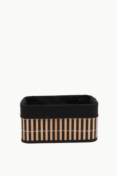 Bamboo Woodslat Utility Basket Medium, L32xw22xh16cm