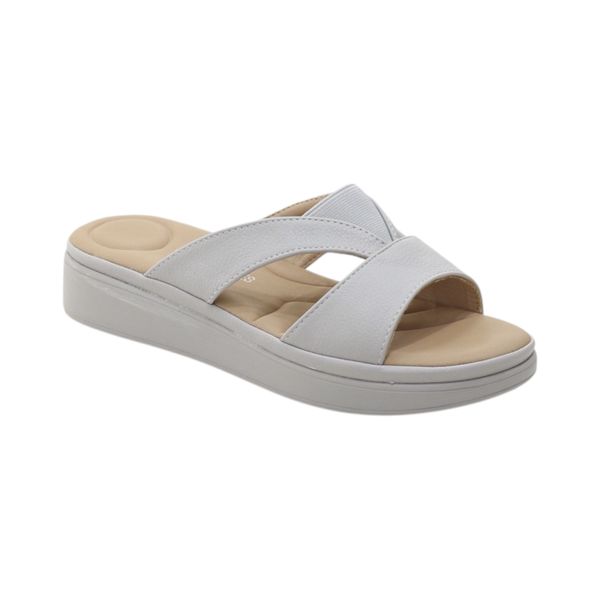 LaMara Paris Patsi wedge sandals criss-cross strap light grey