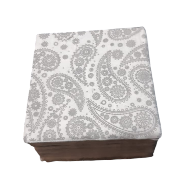 Paper 2 Ply Serviettes 100 Pack - Gold Paisly