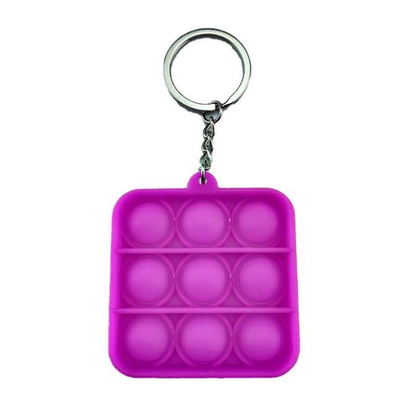 Fidget , Mini Portable Pop It Bubble Popping Sensory Square Keyring