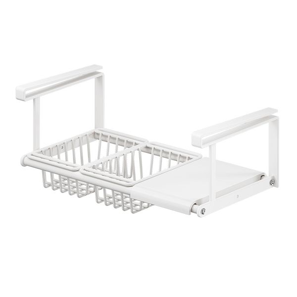 White Telescopic Shelving Unit Kitchen Storage + Wardrobe Organization