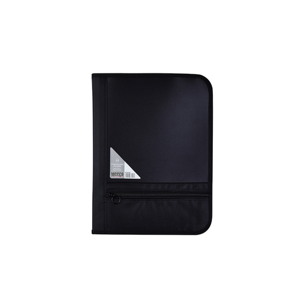 Meeco Conference Folder with Zip Closure - Black