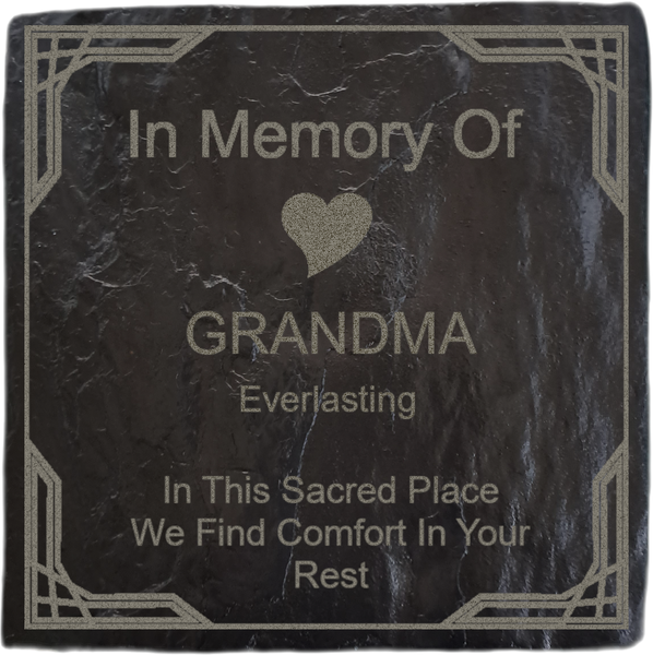 Sacred Place - Slate Memorial Stone Remembering Grandma