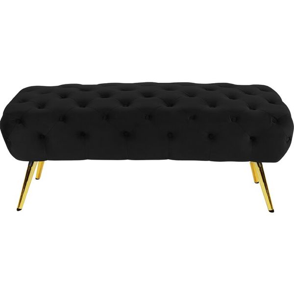 Bowdoin Upholstered Bench In Black Velvet image