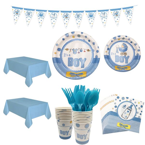 iKids 16 Guests Baby Shower Party Tableware-It's a Boy