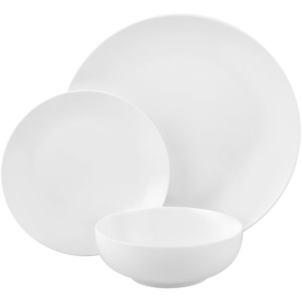 Russell Hobbs Classique 12 Piece Coupe New Bone Dinner Set - White