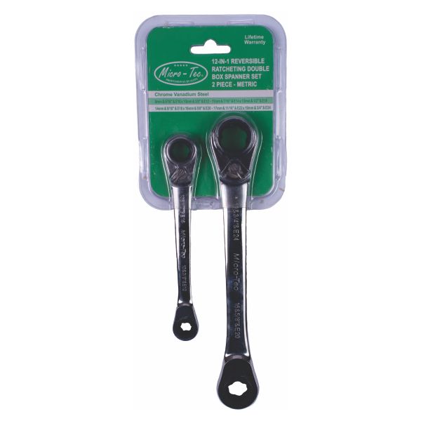 Wrench Ratchet Reversible 12-In-1 - 2 Pack