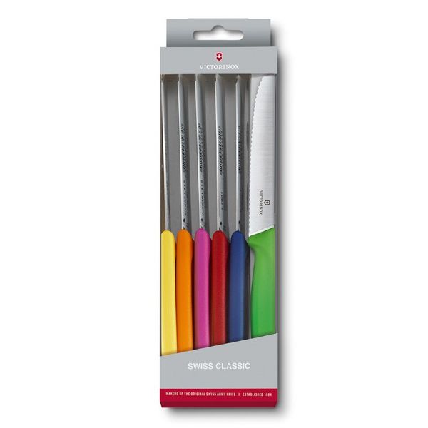 Victorinox Swiss Classic Tomato/Table Knife Serrated Set of 6 Assorted