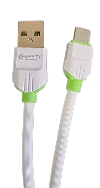 Nesty Data And Fast Charging Type C Cable 1m - White/Green
