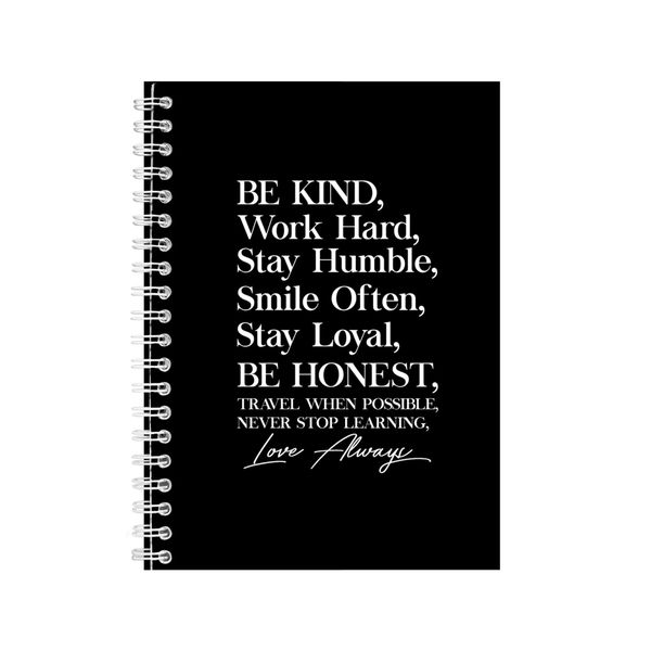 Kind A5 Notebook Spiral Lined Motivational Sayings Graphic Notepad Gift 135