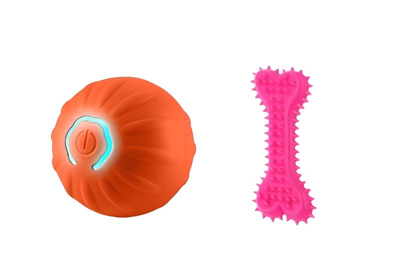 Dog Smart Interactive Self-Moving Bouncing Dog Toy Ball With Dog Chew Bone