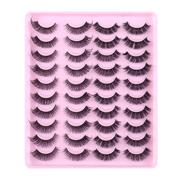 20 Pairs Natural Curly Fake Eyelashes Set Waterproof