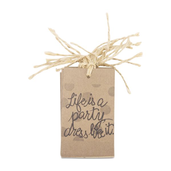 Gift Tags - Life's A Party - Kraft Paper - Brown - 10 Pack