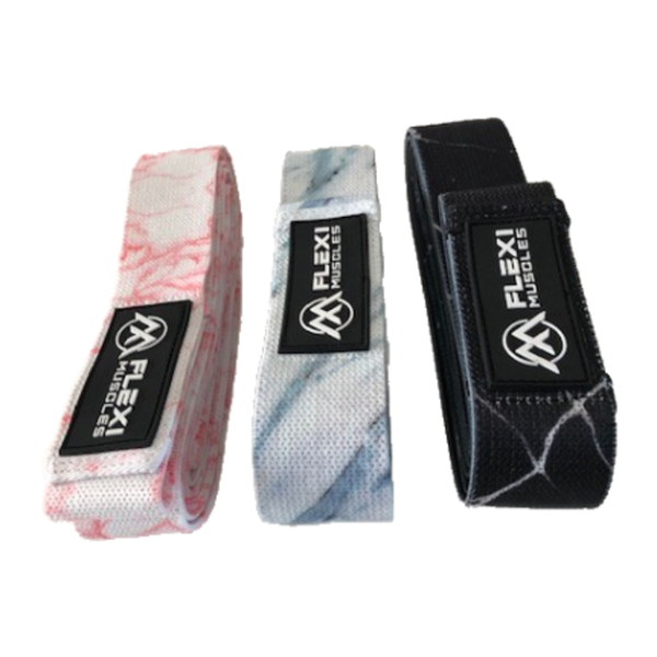 Flexi Muscles Long Resistance Bands– Fabric Pull Up Assist Bands (Set of 3)