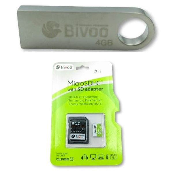 Bivoo 2GB MicroSD Card And SD Adapter With 4GB USB3.0 Flash Drive