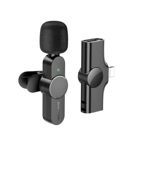Lightning Wireless 1 Microphone For Videos &amp; Vlogging Borofone BFK12 PB