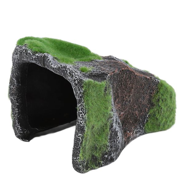 Pet Reptile Artificial Rocky Moss Shelter For Habitat Decor (14cm)