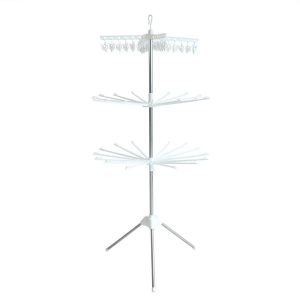 3Tier 360° Rotating Clothes Drying Rack Folding Drying Rack Coat Hanger- SD