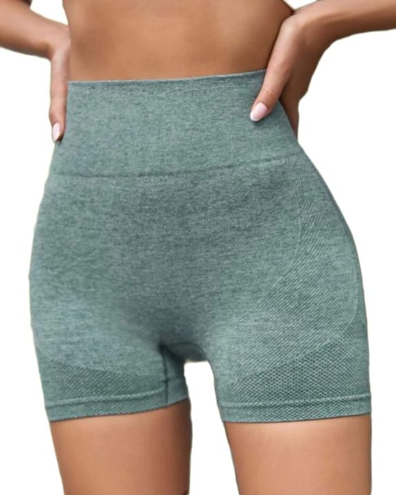 Gym Shorts for Women, High Waisted, Butt Lifting Yoga Pants- GREEN