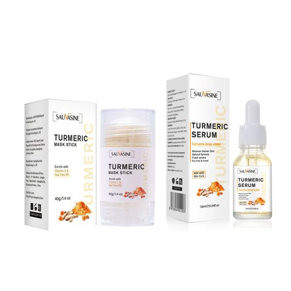 Turmeric Serum Balance Uneven Skin &amp; Tumeric Mask Stick With Tea Tree Oil