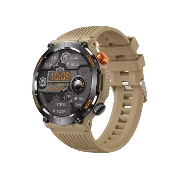 Multi-Functional IP67 Water Resistant Smartwatch With Flashlight - Beige