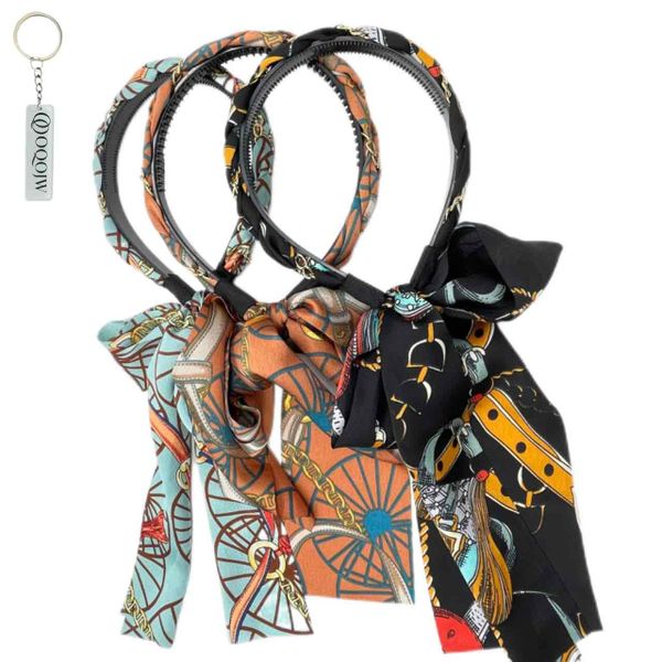 OQOJW 3Pcs Retro Long Ribbon Headband, Boho Headbands for Women Girls