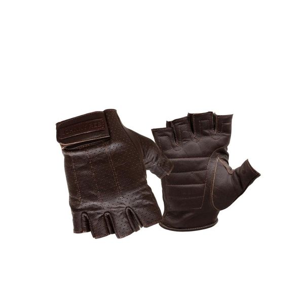 Johnny Reb Sandover Brown Fingerless Motorcycle Gloves