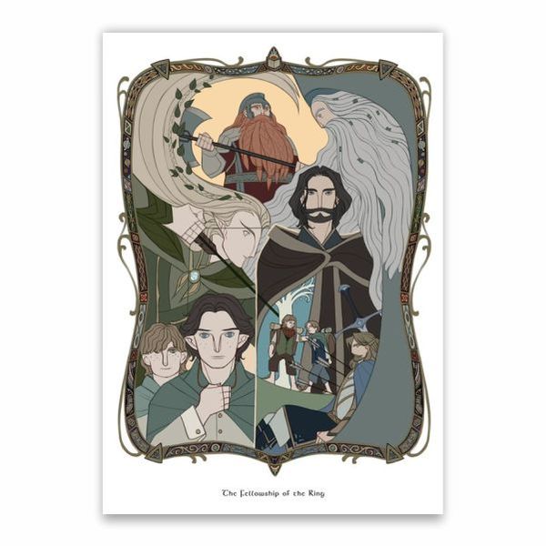 The Fellowship of the Ring Cartoon Poster - A1