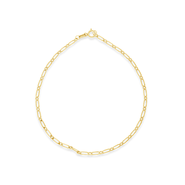 Broadway Jewellers - 9ct Yellow Gold - Figaro 1+1 Link Bracelet - 19cm