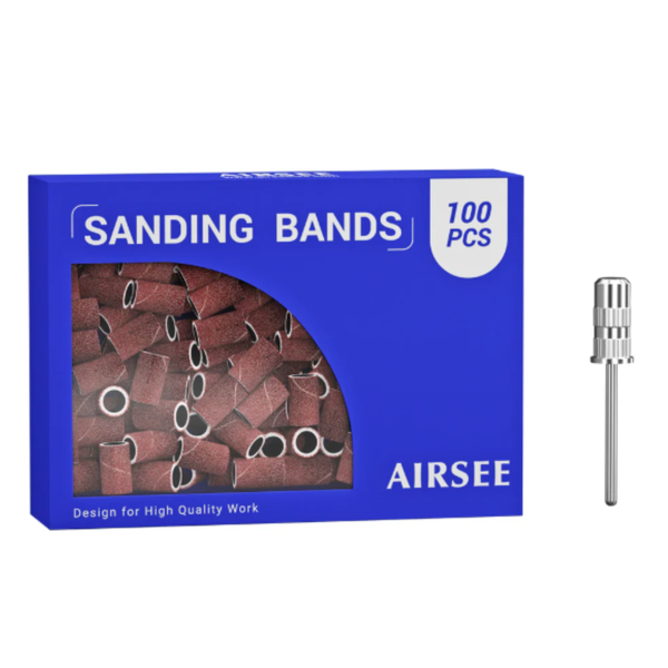 AIRSEE -100pcs Salon Quality Nail Sanding Bands #180