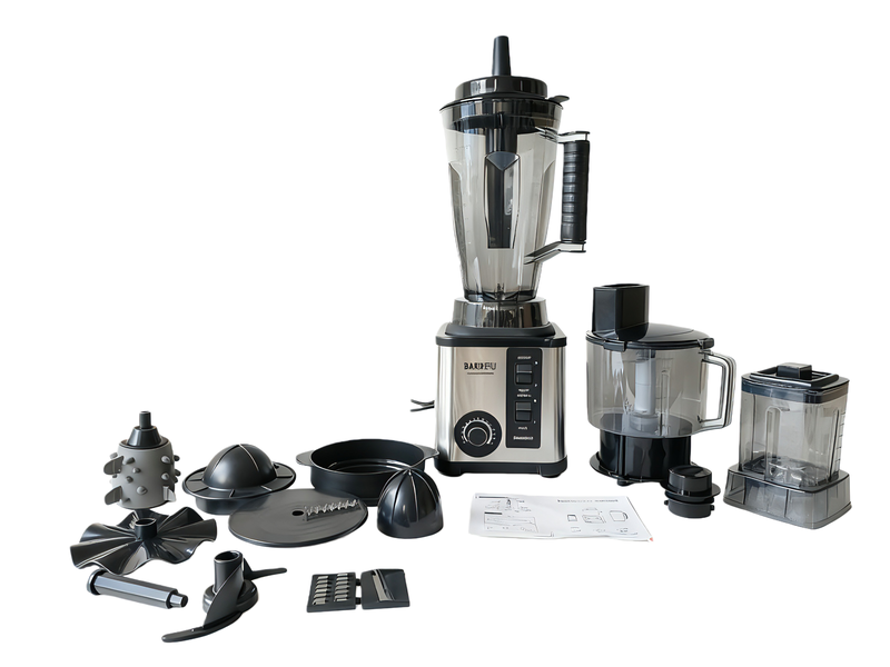 1000W 2L Large Capacity 8-In-1 Home Kitchen Blender Set, Black
