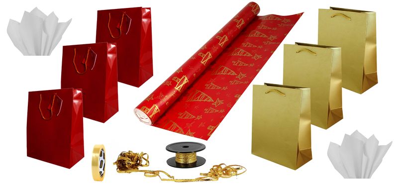 B.Moore - Gift Wrap Kit - Christmas Tree - Red