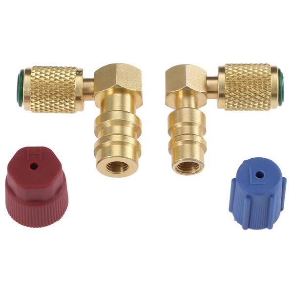 R12 to R134 a High/Low AC Fitting Port Retrofit Conversion Adapter