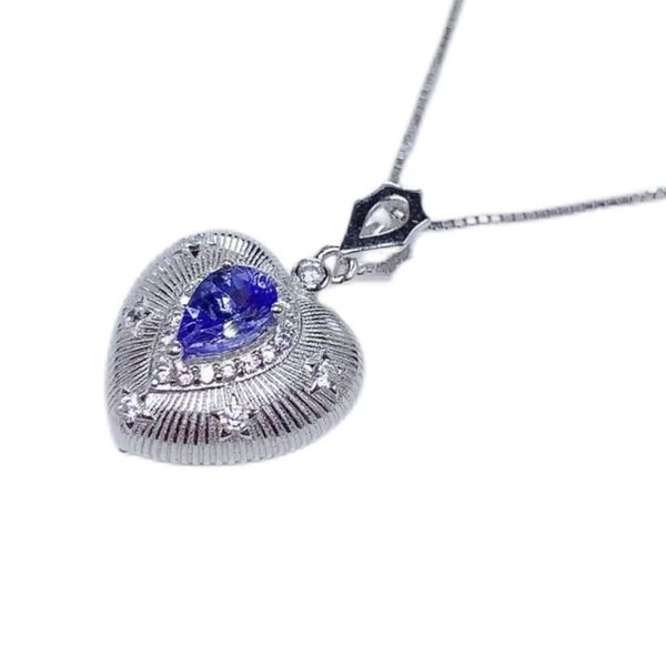 Tanzanite Heart Shaped Diamond Pendant For Women