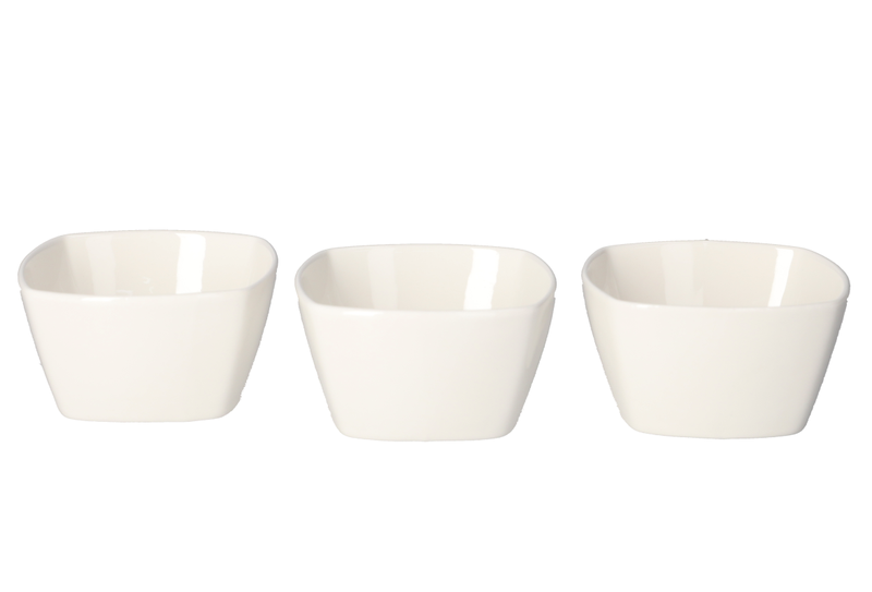 Danny Home White Ceramic Snack &amp; Dessert Bowl Set (3 pack)