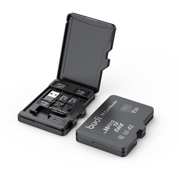 Budi 8-in-1 TF Card Reader, USB-C&amp;USB, 65W PD Cable, Adapter &amp; Ejection Pin