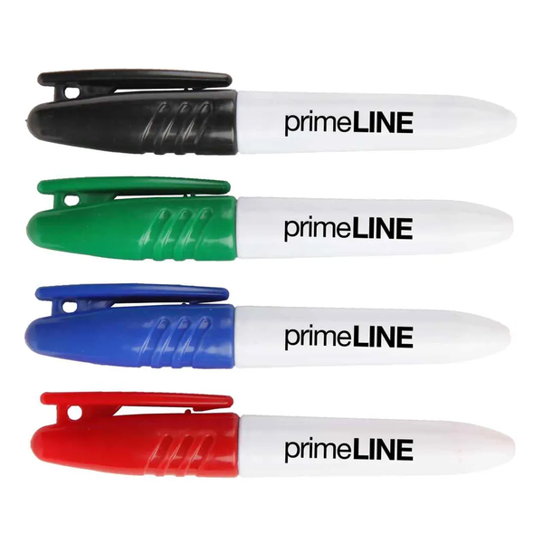 Primeline- Mini Whiteboard Markers - Set of 4 Assorted Colours ×3