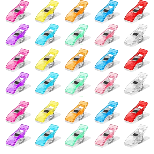Bestby - 200 Piece Mixed Color Clips Pegs with Scale Lines for Sewing and Crafts