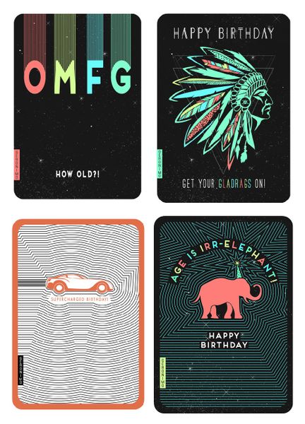 Retro Super Futuristic - Greeting Cards Pack of 4
