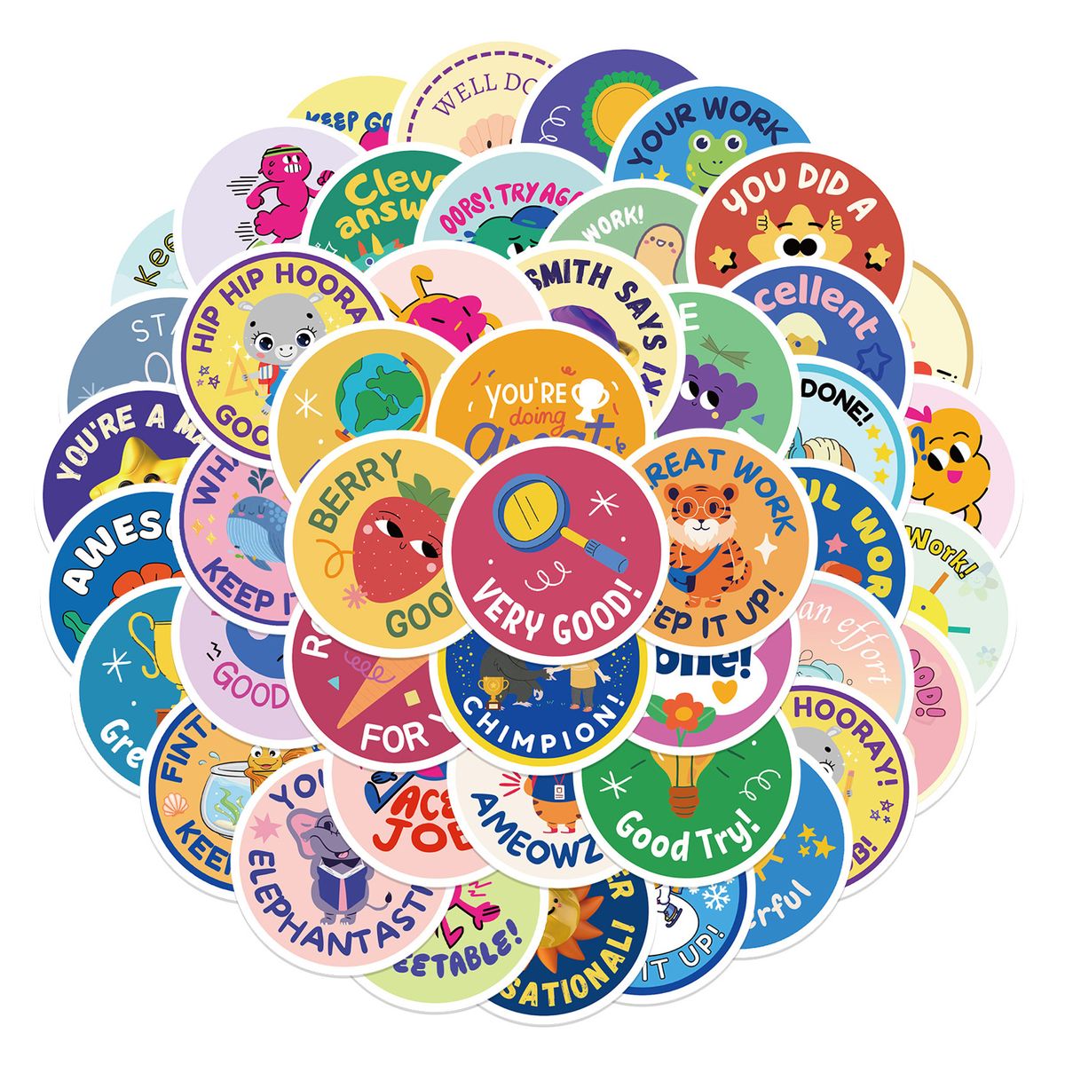 50pcs Label Waterproof Stickers Pack Art Craft - Motivation Kids | Shop ...