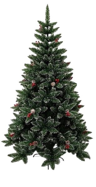 YG-2502# 180CM 709T Pointed-Tip White- Leaves Mixed Hanging Christmas Tree.