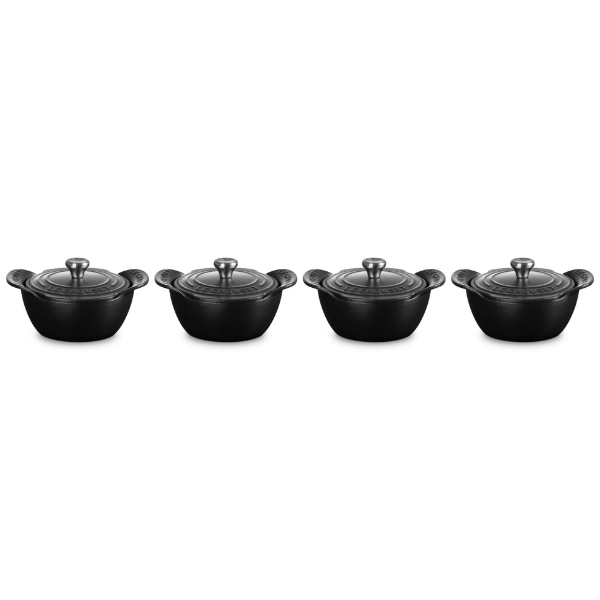 Le Creuset Gourmet Collection Set of 4 Mini Cocottes Bases with Lids