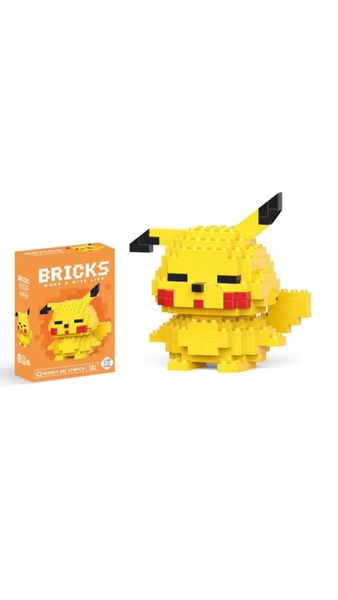 Pikachu From Pokemon Mini Building Blocks Cartoon Anime Character