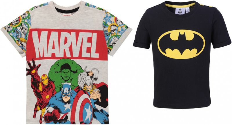 Character Kids - 2 Pack Short Sleeve T Shirt Boys - Avengers/Batman [Parallel Import]