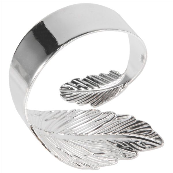 Napkin Rings Set of 6, Metal for Holiday Party Silver