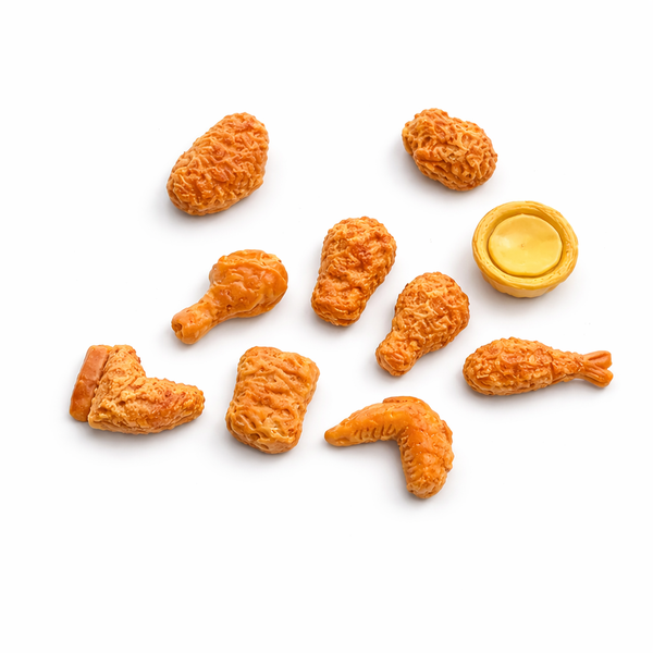 9 Piece - Egg Tart Fried Chicken Magnetic Sticker Set - Orange